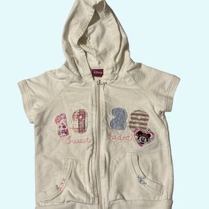Disney short sleeve hoodie, white. Sz 4T